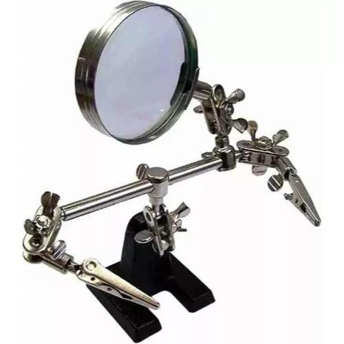 Suporte Lupa De Bancada Garra Pinça Terceira Mão