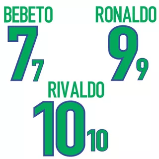 Kit Nome E Numero Patch Termocolante Para Personalizar Camisa Do Brasil 1998
