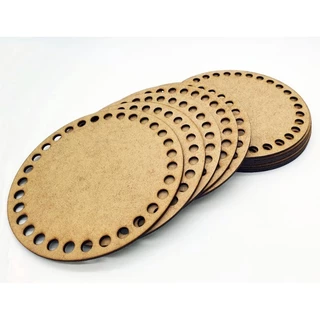 Kit 30 Bases Redonda 12 cm MDF Cru para Cesto Crochê Fio de Malha