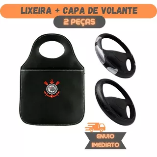 Lixeira de Carro Corinthias Personalizado + Capa de Volante