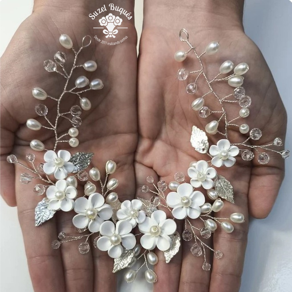 Arranjo de Cabelo Grinalda de Noivas Casamentos Debutantes