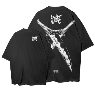 Camiseta Oversized Uzui Tengen Swords Kimetsu Demon Slayer Streetwear Camisa Unissex