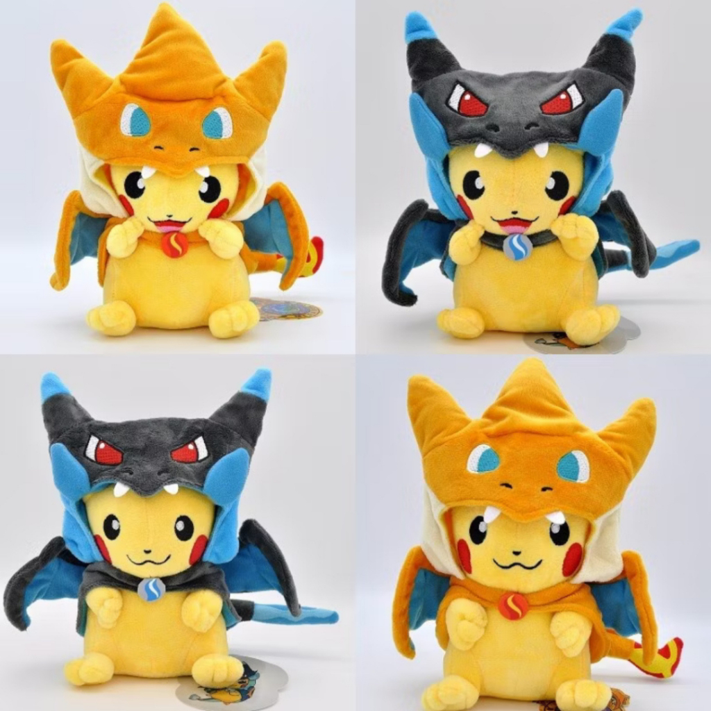 PIKACHU CHARIZARD X POKEMON ANIME BONECO DE PELÚCIA 20 CM