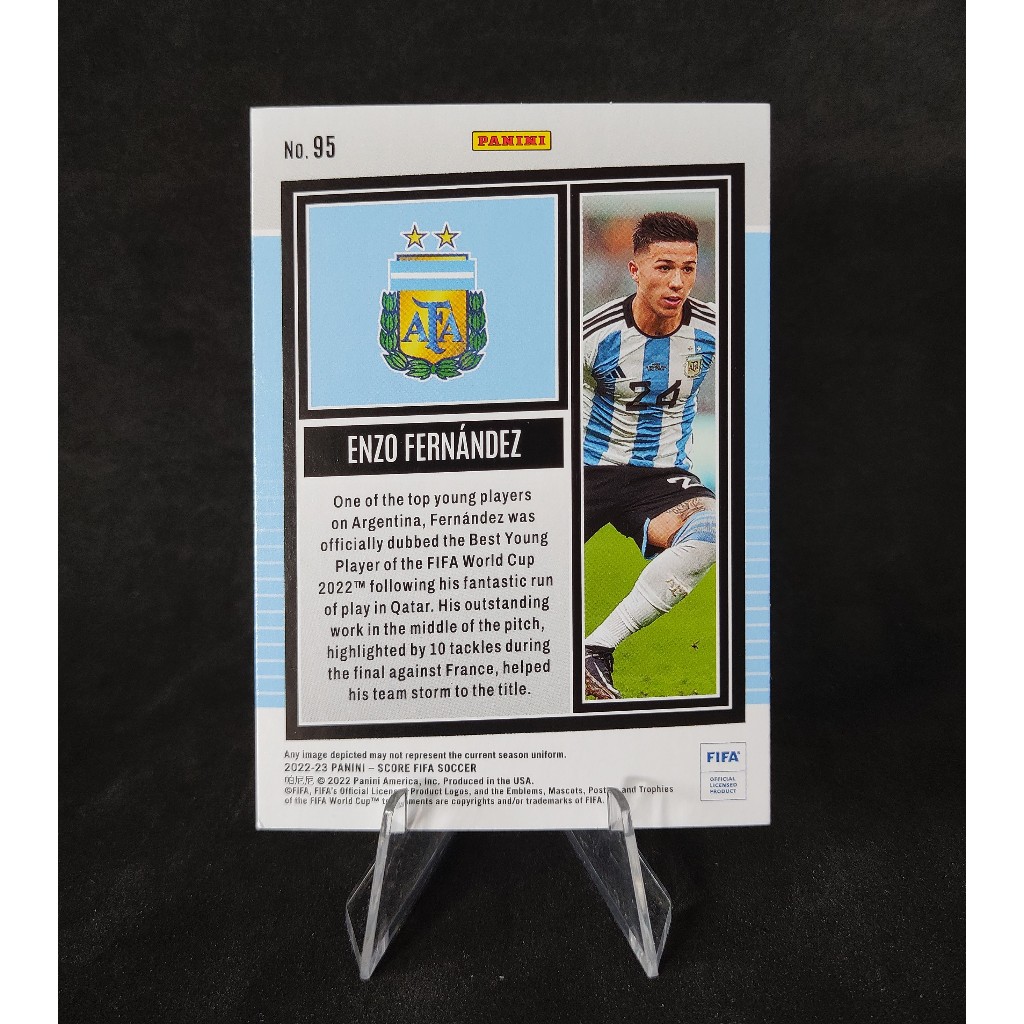 Card Enzo Fernández Silver Swirl.- Argentina - Panini Score Fifa Soccer  2022-23