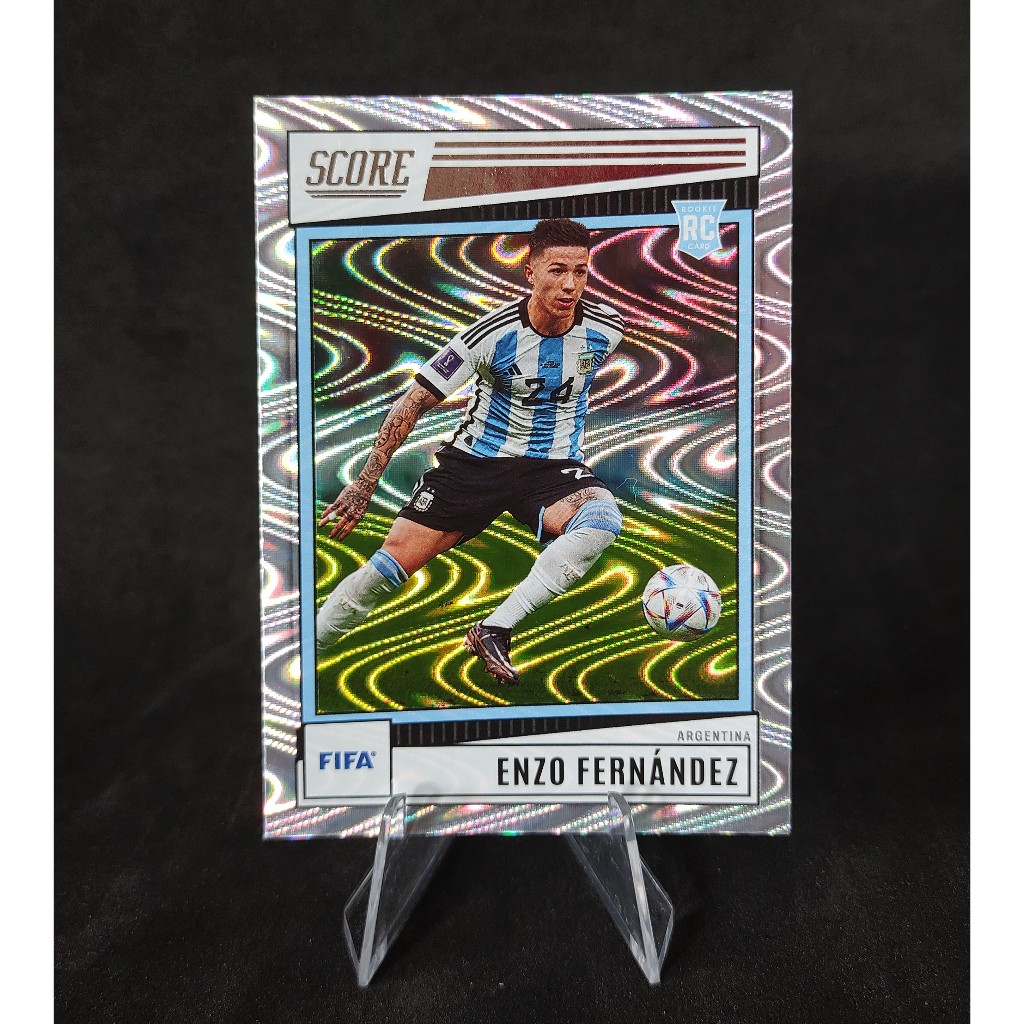 Card Enzo Fernández Silver Swirl.- Argentina - Panini Score Fifa Soccer  2022-23
