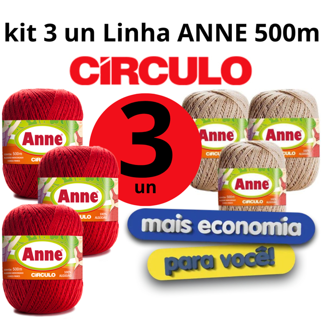 KIT 3 UNIDADES ANNE 500M CÍRCULO | Shopee Brasil