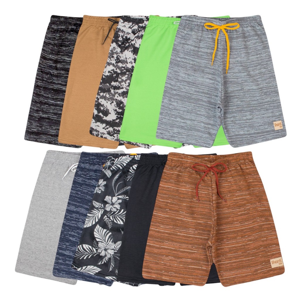 Kit de 5 Bermudas Infantis Masculinas – Shorts Confortáveis para o Verão
