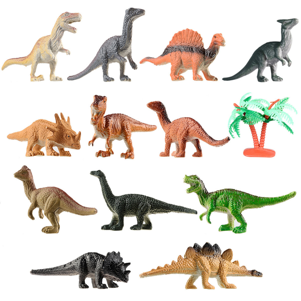 Kit 12 Dinossauros Miniatura Realista Jurassic Park com Arvores de ...
