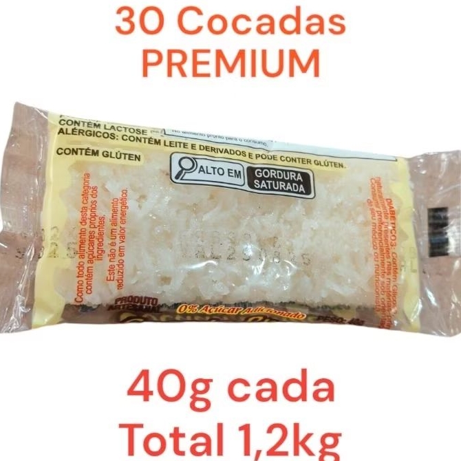 30 Cocadas Premium Branca - Total 1,2kg | Shopee Brasil