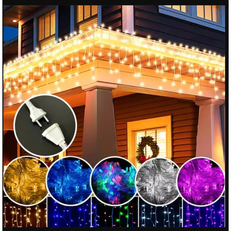 Cascata 400 Led's Decoração Natal Festas 10m Fixo 110v/220v