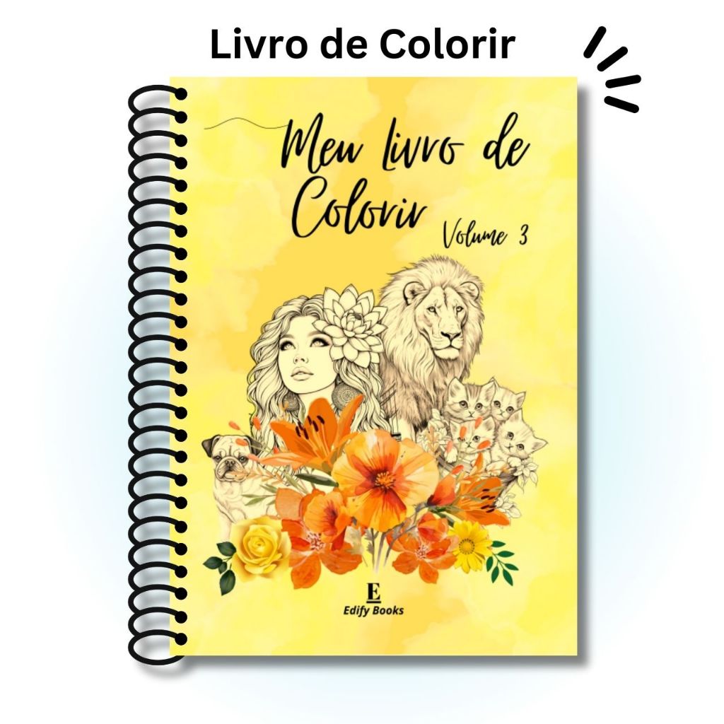 Livro de Colorir Adulto Desenhos Variados Vol.3 Capa Dura Espiral A5 ...