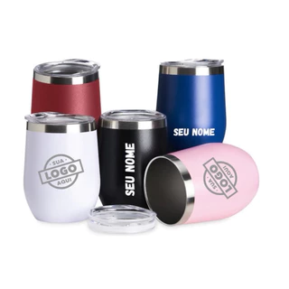 Copo Térmico 360ml Cuia Cores Personalizado Aço Inox Brinde Corporativo