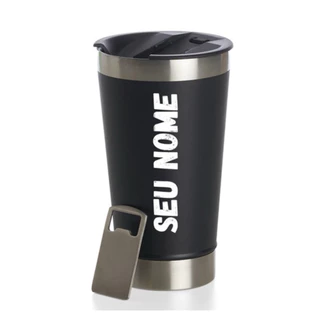 Copo Térmico 500 ml Personalizado C/ Nome ou Logo de Time C/ Tampa 500ml Brinde Verão Corporativo