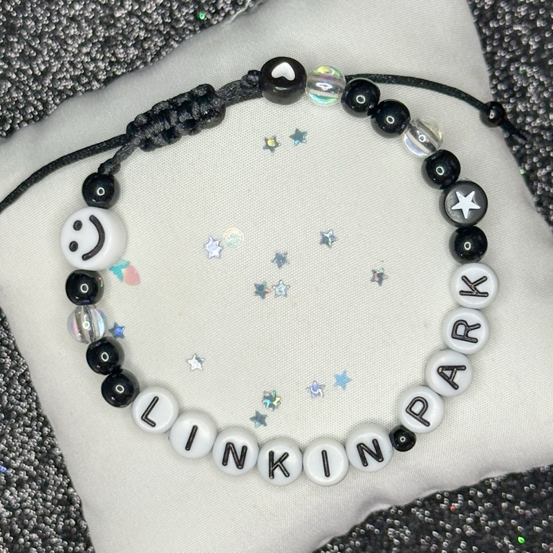 Pulseira de Miçanga com Fecho Ajustável Linkin Park