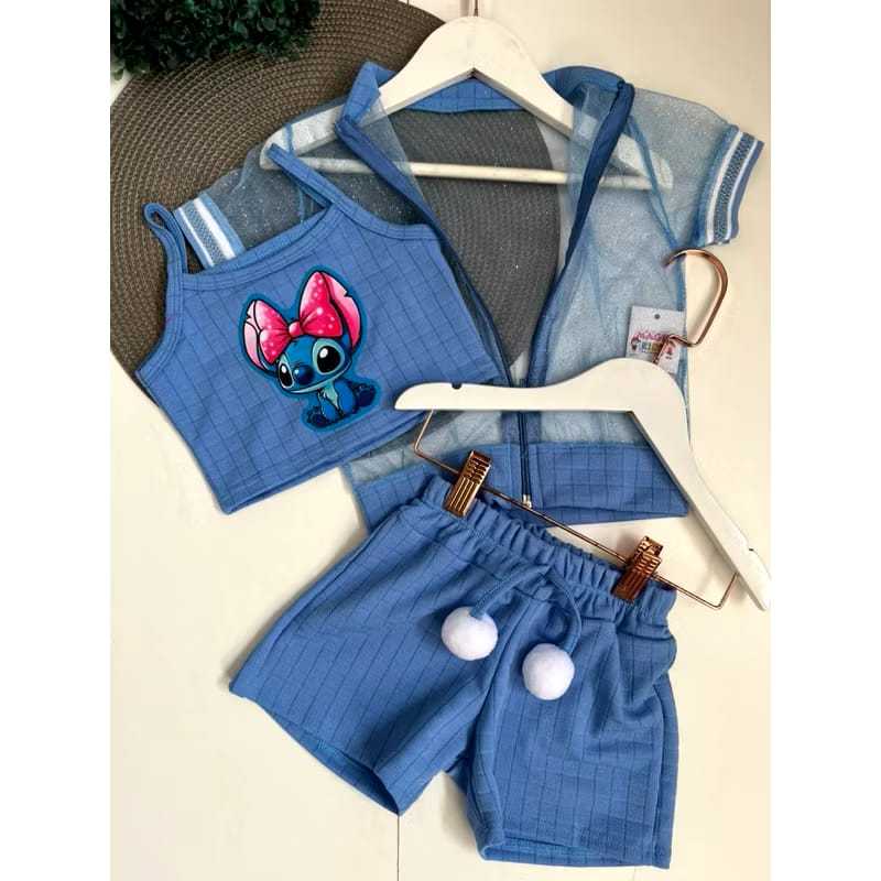 conjunto infantil menina 3 peças kit conjunto infantil stitch menina 3 ...