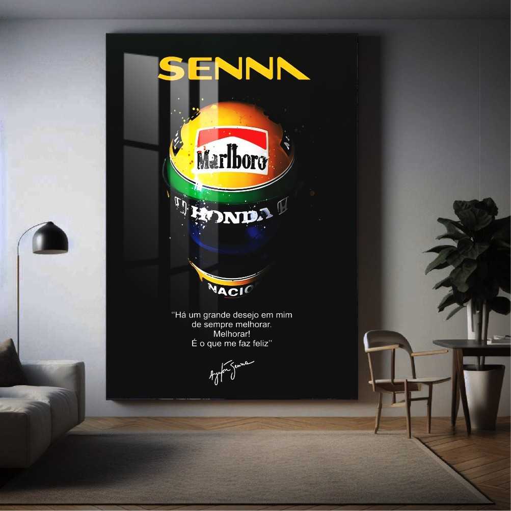 Quadros Decorativos - Ayrton Senna Corredor F1 Sala Quarto Hall