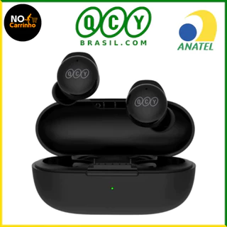 Fone de Ouvido Sem Fio QCY T17 Bluetooth TWS 5.1 Modo Game e Microfone ENC - Preto e Branco