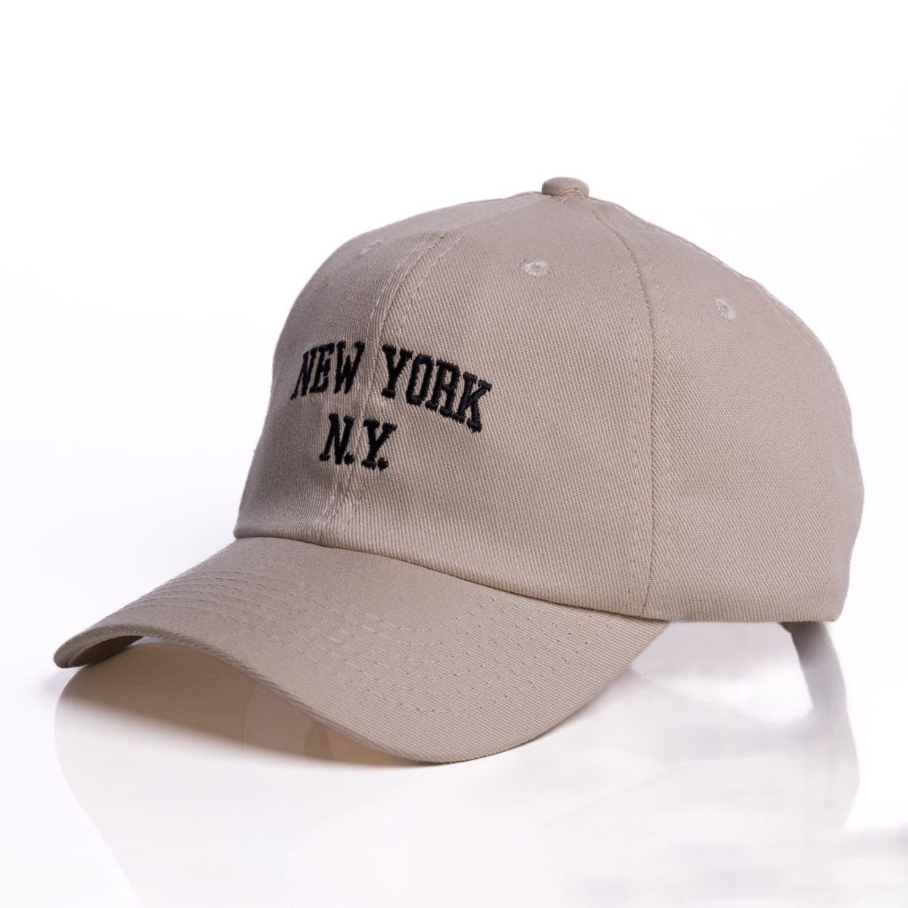 Boné Ny New York Retro Basebol Aba Curva Masculino e Feminino Regulagem Fitão