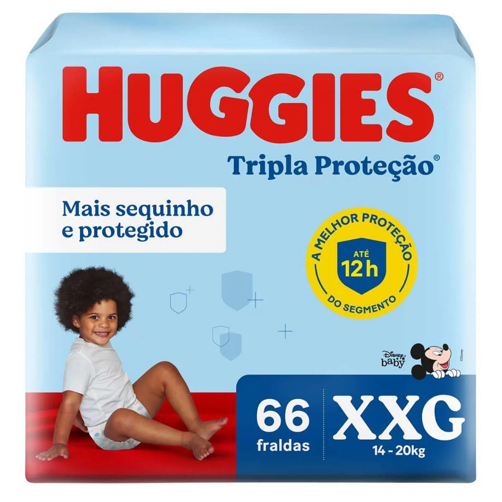 Fralda Huggies Disney Tripla Hiper XXG 66UN | Shopee Brasil