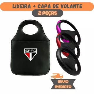 Lixeira De Carro Porta Lixo São Paulo Personalizado + Capa de Volante