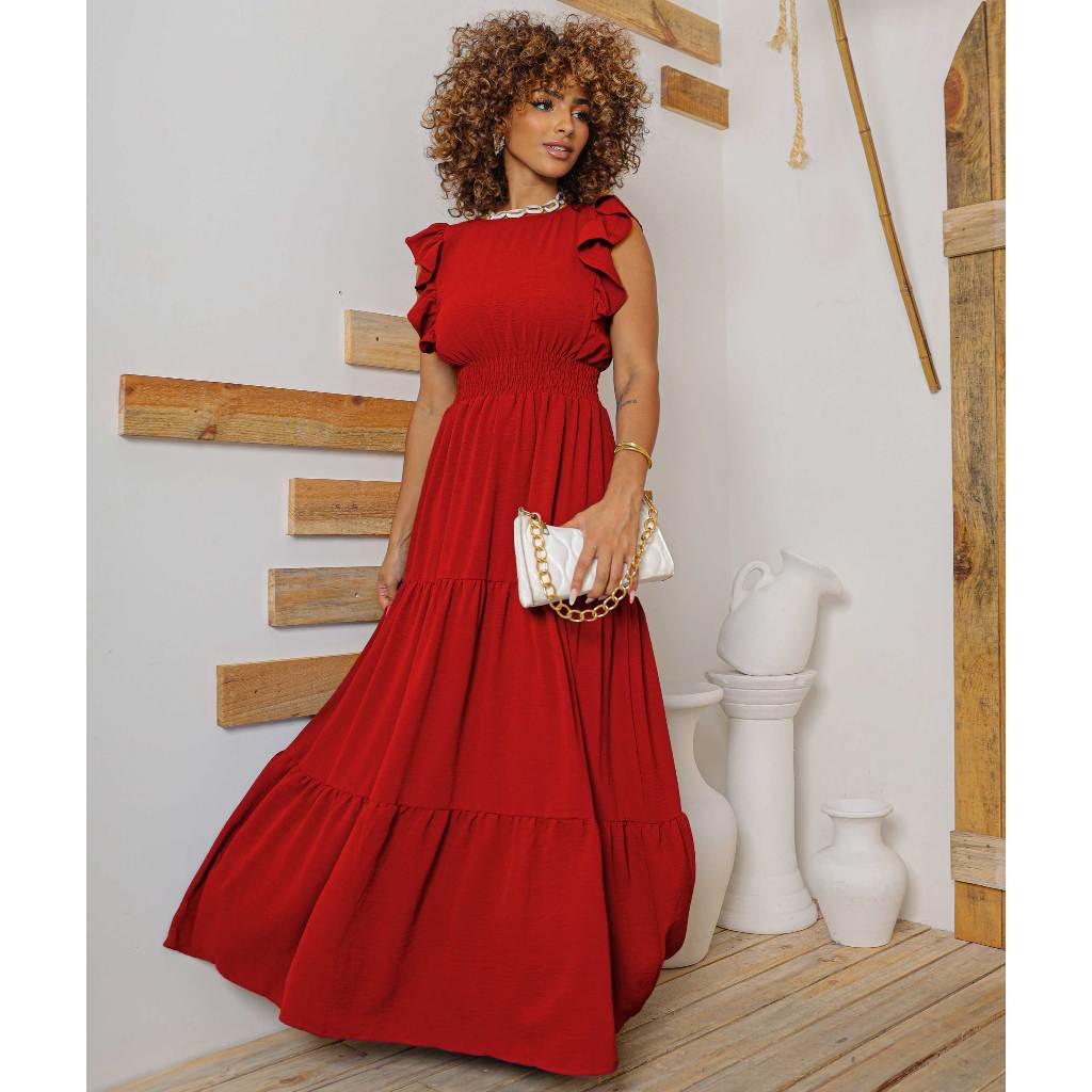 Evangelicos Modernos Vestido Vermelho EvangÃ©lico Vestido Longo