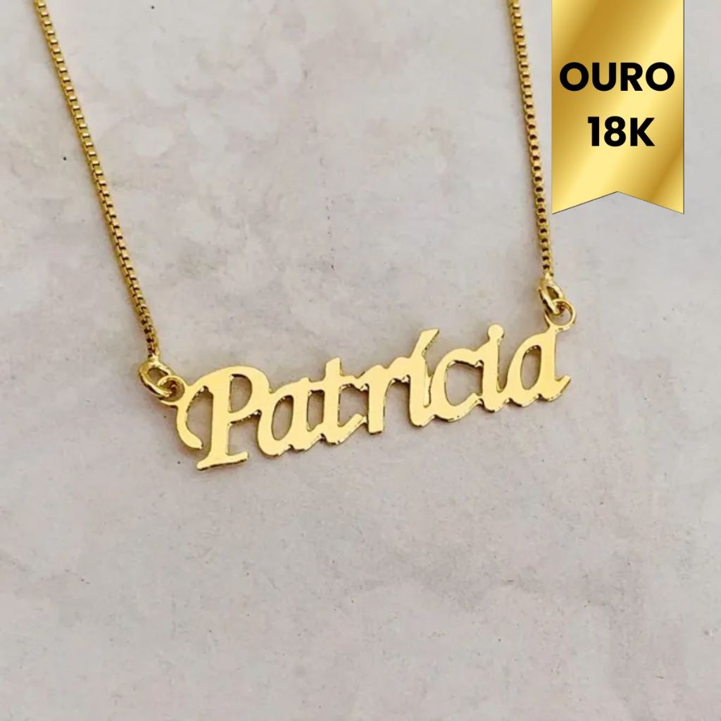Pingente Nome em Ouro 18k Personalizados | Shopee Brasil
