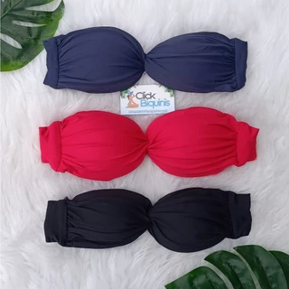 PROMOÇÃO ! Biquíni tomara que caia com alça fixa  (forma pequena) - Click Biquínis em Oferta na Shopee