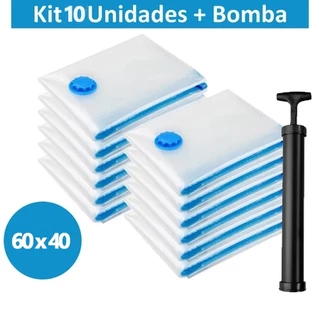 Kit 10 Saco a Vacuo Organização de Roupas Mala Viagem Guarda Roupa