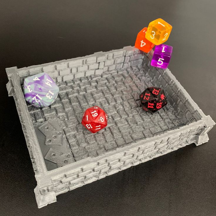 Bandeja de Dados Rústica em 3D – Perfeita para RPG e Boardgames!