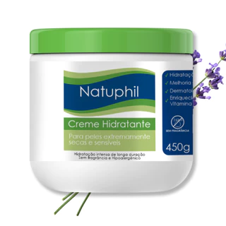 Creme Ultra Hidratante Hipoalergênico Corpo Natuphil Vegano sem Parabenos Natuflores 450g Peles Extre Seca