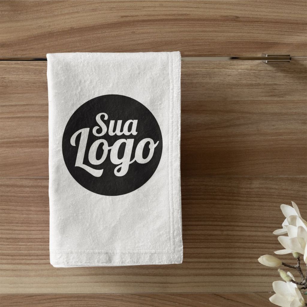 Toalha Lavabo 50x30 Personalizada com Sua Arte Logotipo Logo Com Diversas Cores