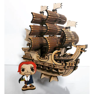 Miniatura do Navio Pirata Red Force - Shanks/One Piece Quebra-Cabeça Em Mdf