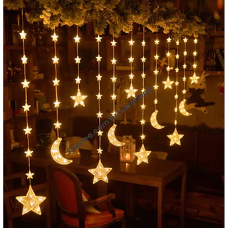 Cascata Pisca Pisca de Natal Estrelas Lua 3,2 metros