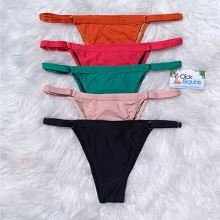 Calcinha de biquíni regulável, marquinha (cores lisas) -  Click Biquínis em Oferta na Shopee