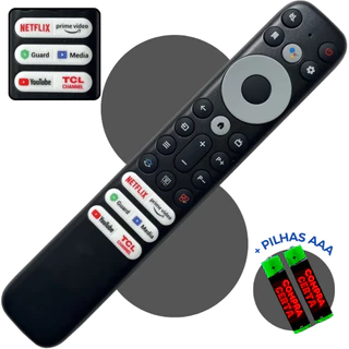 Controle Remoto Para Tv Tcl Semp Toshiba Smart 4k Tecla Netflix Youtube Rc902v com pilhas