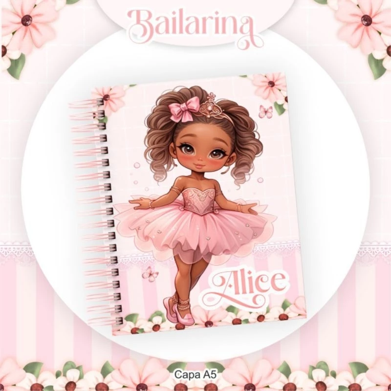 Agenda Escolar 2025 Bailarina Afro, volta as aulas, material escolar