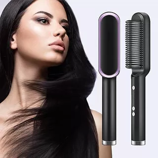 Escova Pente Alisadora Modeladora Elétrica 3 em 1 45w Todos os Tipos Cabelos 110v 220v