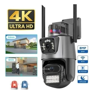 Câmera Segurança Wifi IP Dupla Lente Yoosee Visão Noturna Uso Externo Prova D'água Com Sirene Alarme em Oferta na Shopee