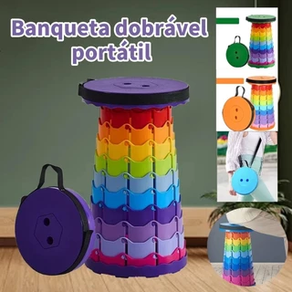 Banqueta Dobrável Portátil Banqueta Dobrável Portátil Ar Livre Banco Telescópico Ajustável Assento Retrátil