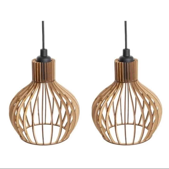 Kit 2 Pendente Luminária Teto Lustre Cozinha/Sala/Quarto Rústico Promoção