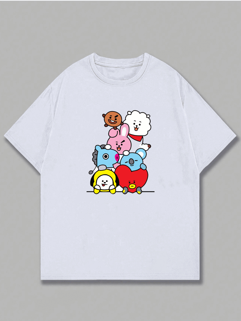 Camiseta BT21 BTS Tata Chimmy Cooky RJ Blusa Feminina Camisa