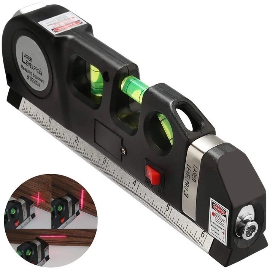 Nível Laser Multifuncional Level Pro3 - Precisão Profissional com 3 Linhas e Trena Integrada