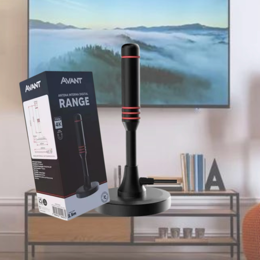 Antena Digital Range Para Tv Televisão Uhf Interna Base Magnetica Cabo ...