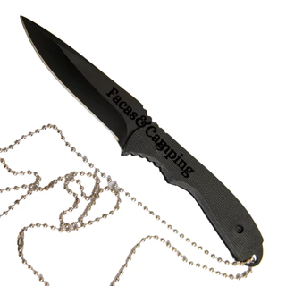 Mini Faca de Pescoço Esportiva Cordão Metal Com Bainha e Clip