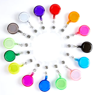 Kit 10, 20, 30, 40, 50 Porta Cracha Retrátil Roller Clip