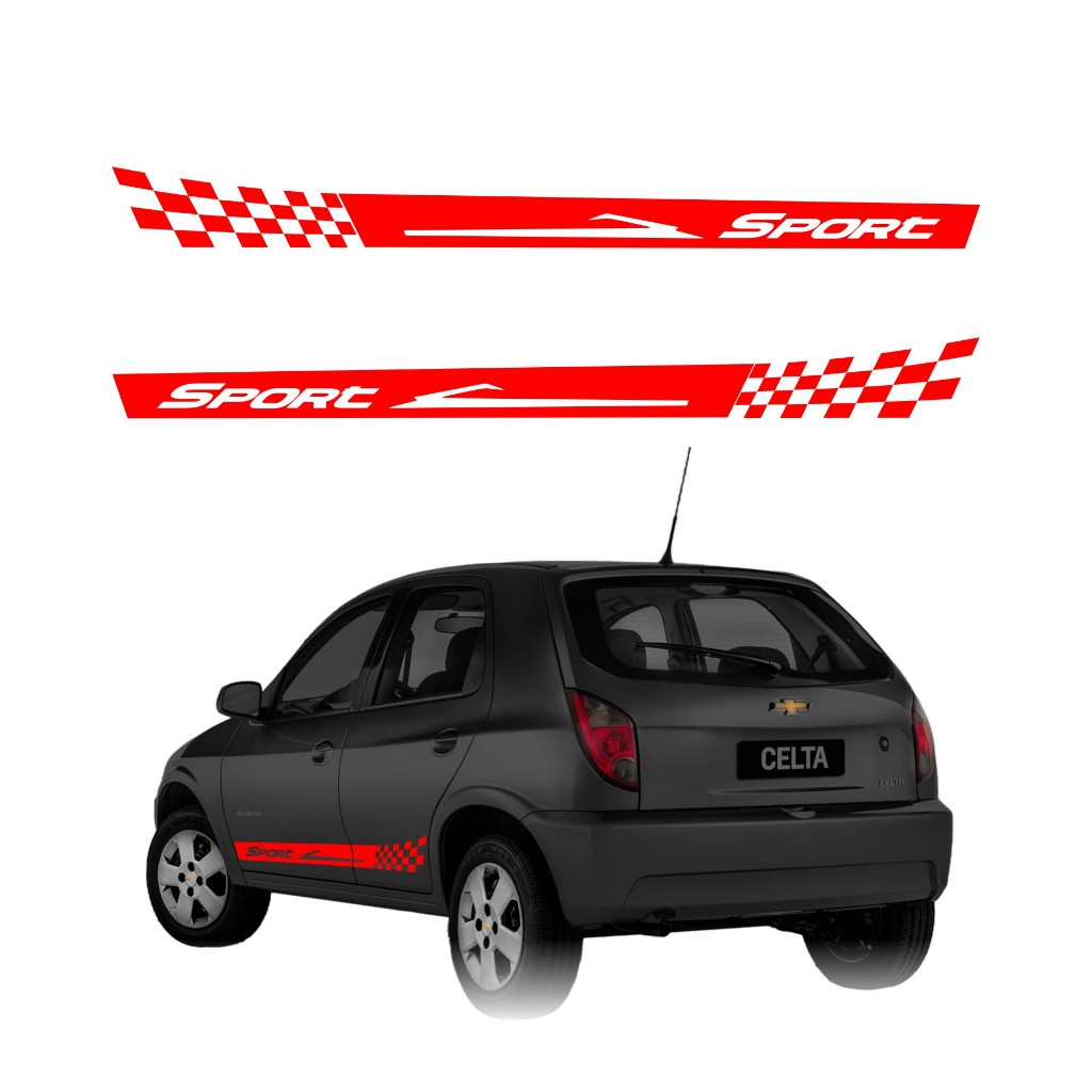 Kit Faixas Laterais Adesivos P/ Chevrolet Celta | Shopee Brasil