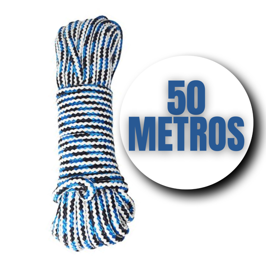 50 Metros Corda para Carga de Caminhão Balanço Uso Geral Cobertura Pintura Construção - 8mm Firmeza