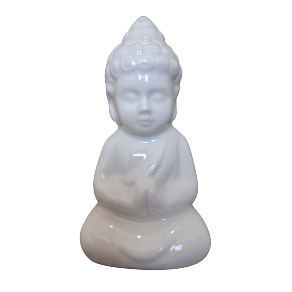 UNIDADE Mini Buda Enfeite de Cerâmica Branco Decoração
