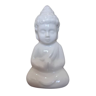 UNIDADE Mini Buda Enfeite de Cerâmica Branco Decoração