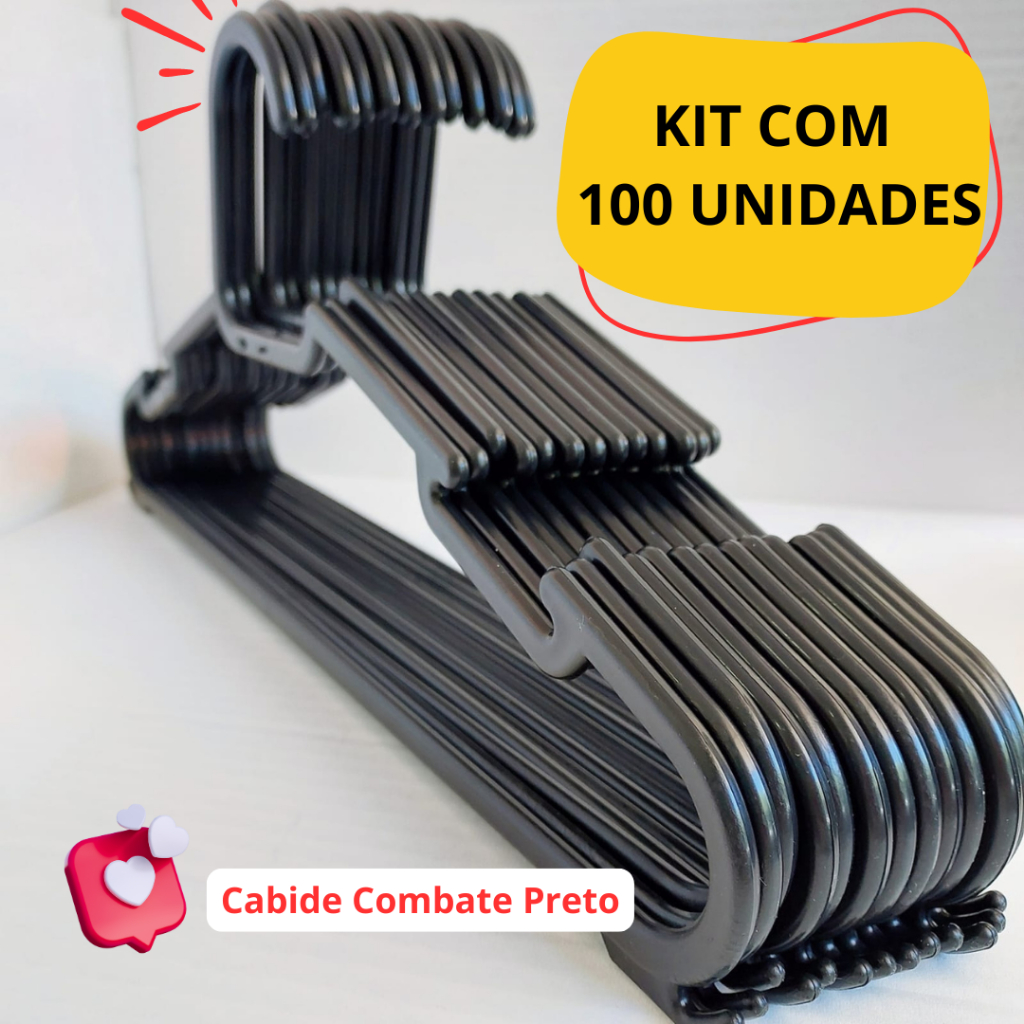 KIT COM 50/100 CABIDES BRANCO, CRISTAL E PRETO, ADULTO, REFORÇADO E RESISTENTE